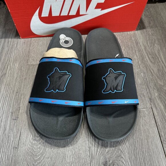 Nike Offcourt Miami Marlins Black Slides - NEW - Mens Size 13 main image 3